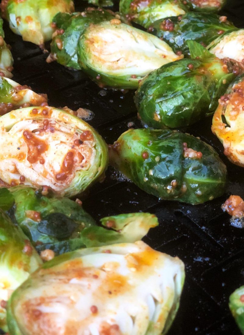 Smoky Mustard Grilled Brussels Sprouts