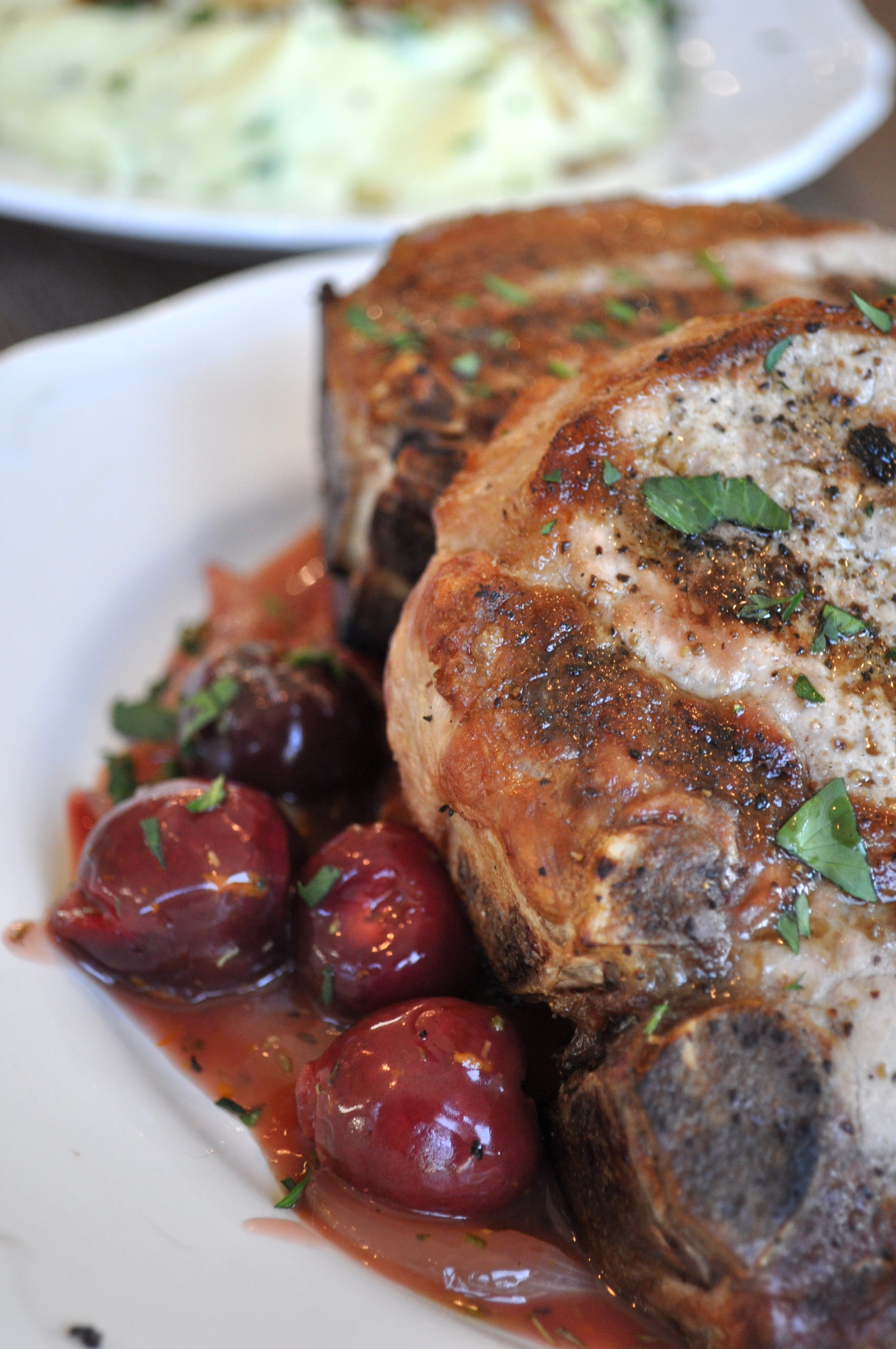 Pork Chops With Cherry Port Glaze The Messy Mrs